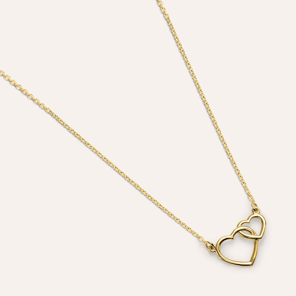 Collana Stroili Beverly Doppio Cuore Oro 9 Kt