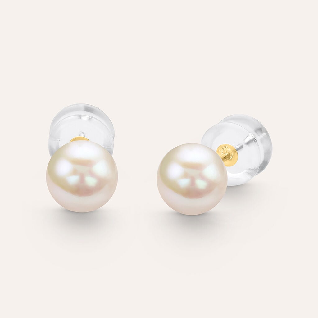 Orecchini a Lobo Stroili Bon Ton Oro Giallo 9 Kt Perla