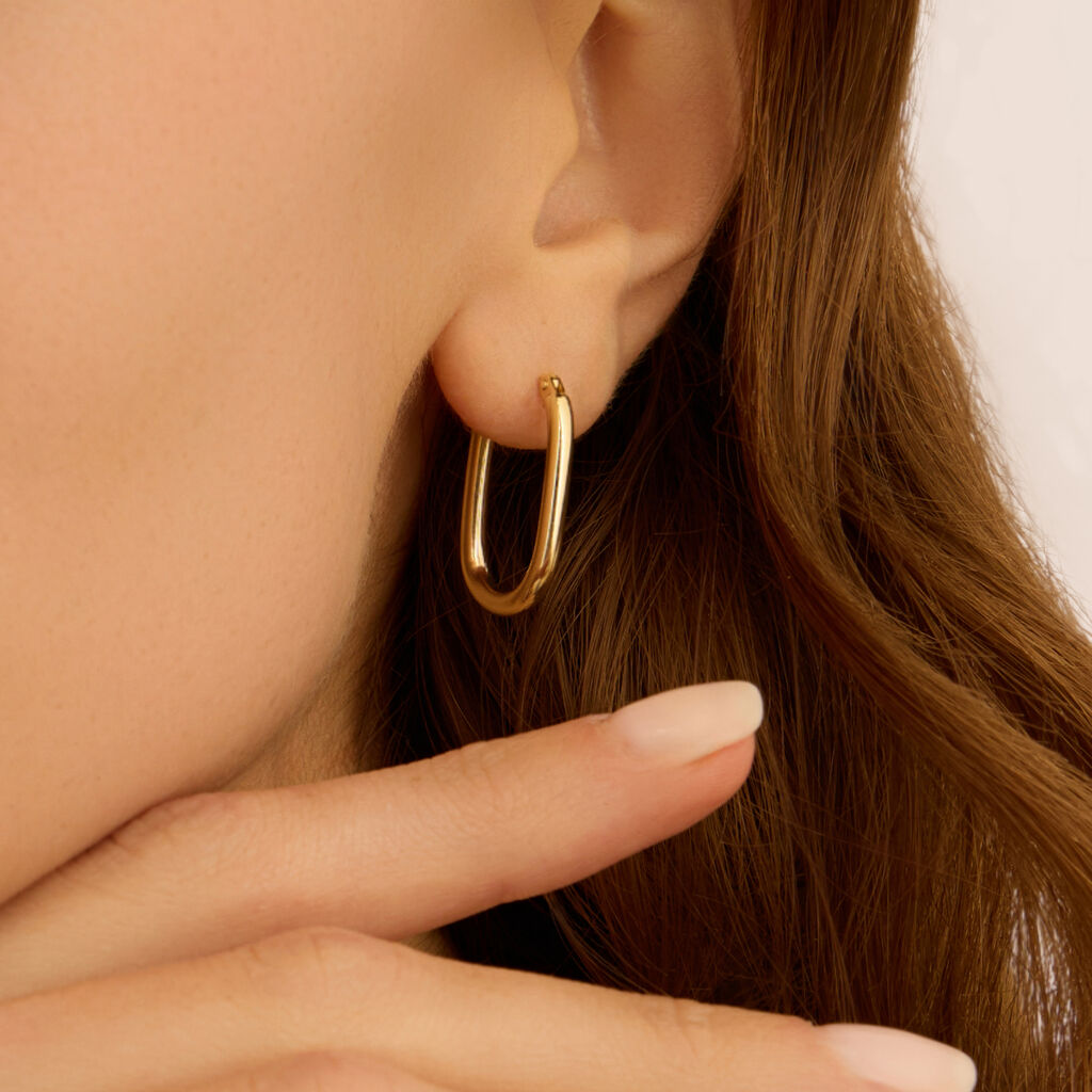 Orecchini Boccole Ovali Stroili Toujours Oro 9 Kt