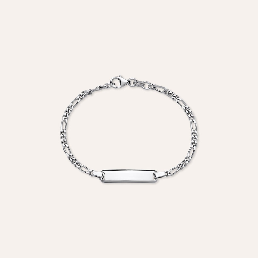 Bracciale Stroili Silver Baby Argento Maglia Figaro con Targhetta
