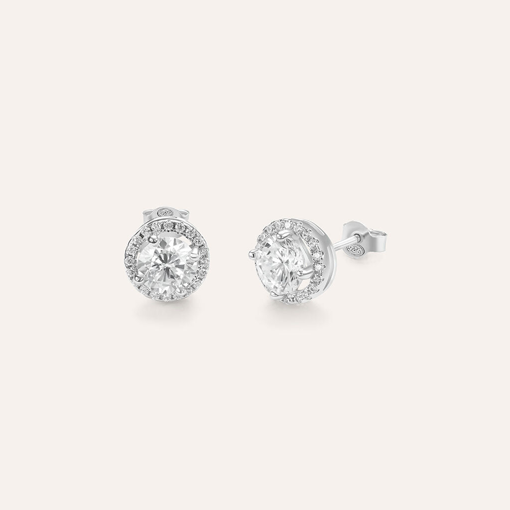 Orecchini a Lobo Stroili Silver Elegance Punti Luce Argento Cubic Zirconia e Pavè