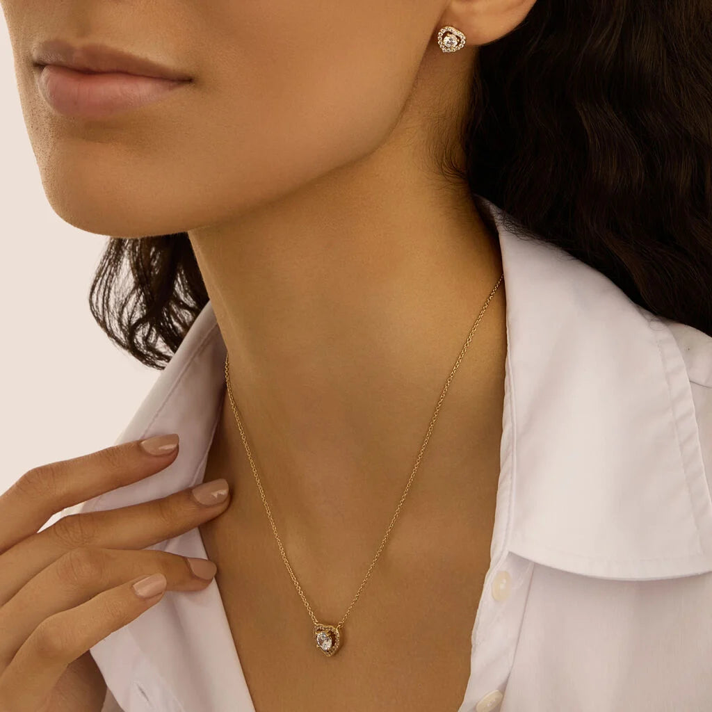 Collana Stroili Golden Dream Pvd Oro Con Pendente Cuore Cubic Zirconia Contornato