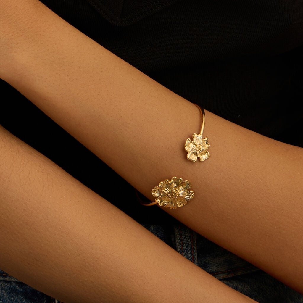 Bracciale Rigido Stroili Radiance Acciaio Pvd Oro Fiori