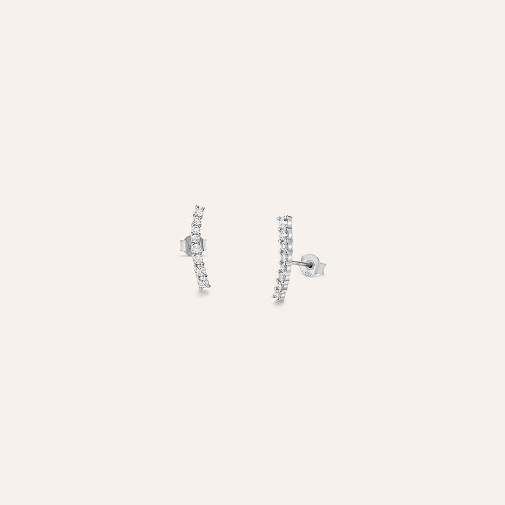 Orecchini a Lobo Stroili Silver Elegance Argento Barretta Cubic Zirconia