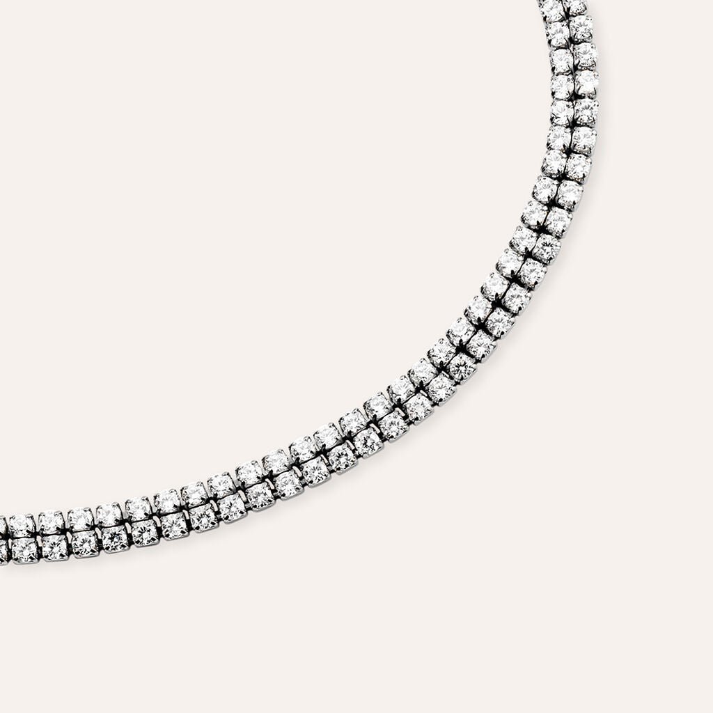 Bracciale Tennis Stroili Aura Acciaio 2 File Cubic Zirconia