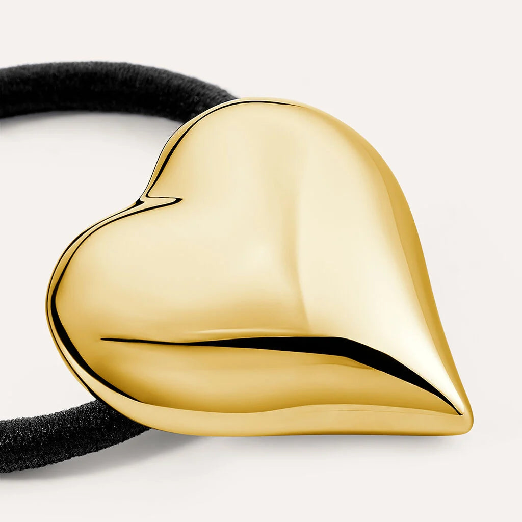 Elastico Per Capelli Stroili Con Cuore Pvd Oro