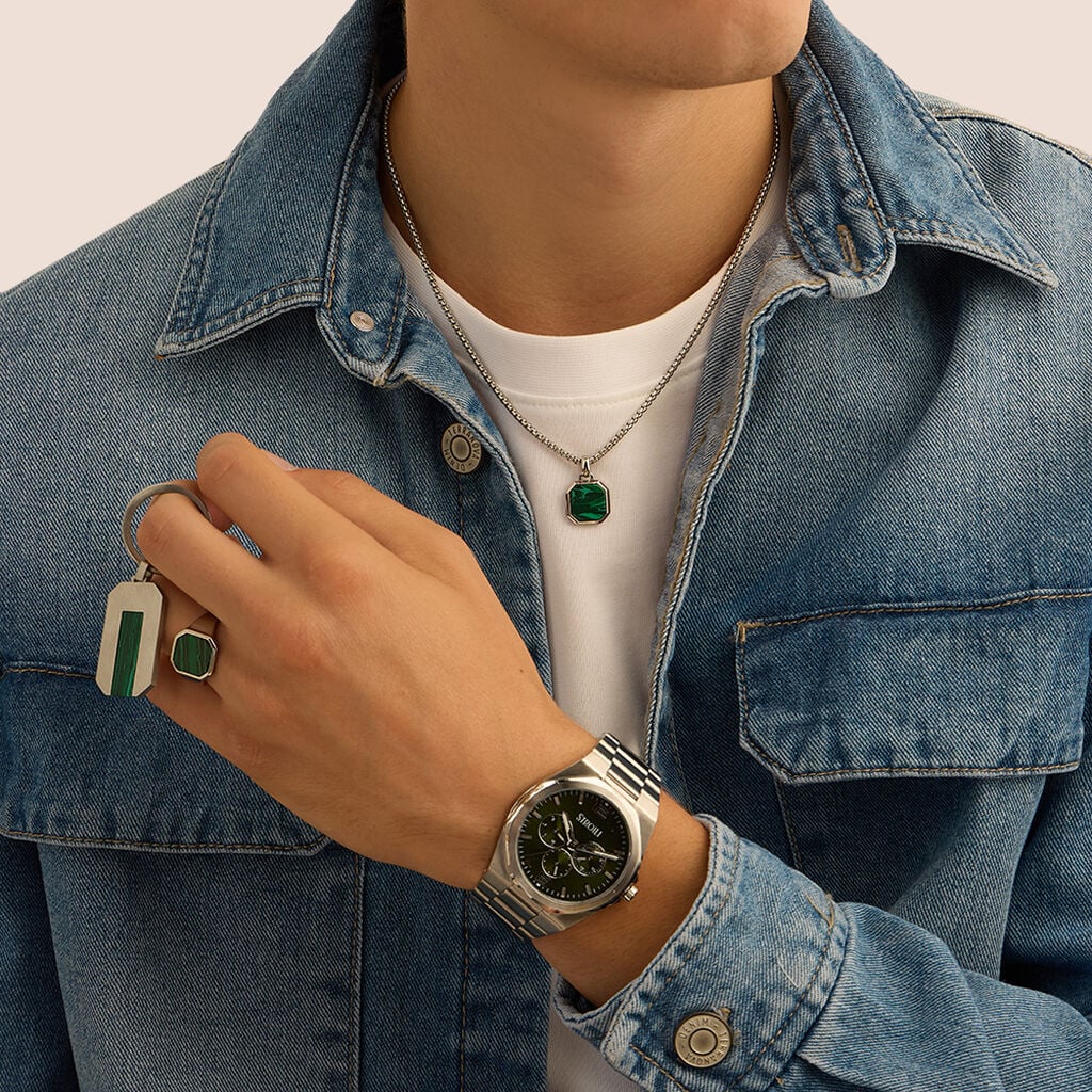 Orologio Stroili Kyoto Multifunzione 42 Mm Acciaio Braccialato Quadrante Verde