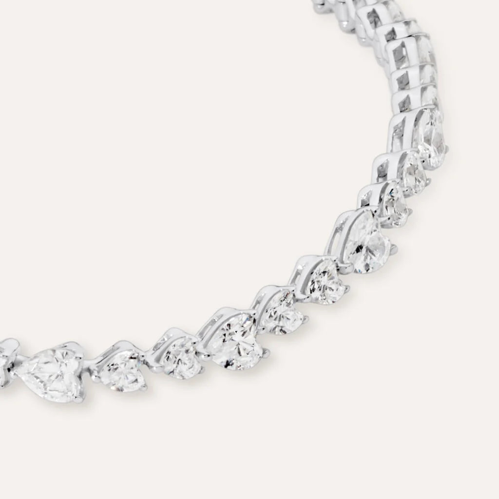 Bracciale Tennis Stroili Red Carpet Argento Zirconi Taglio Cuore Grandi E Piccoli