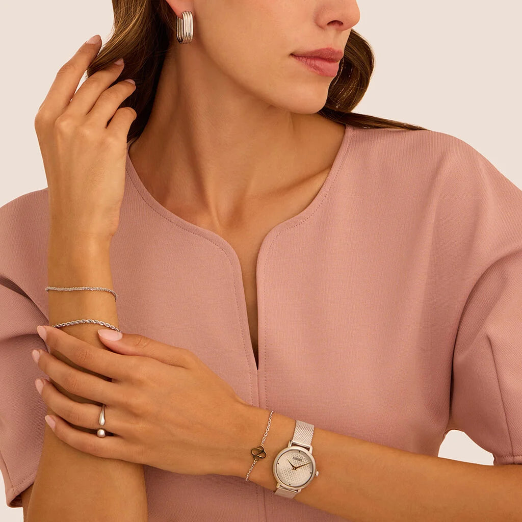 Bracciale Stroili Moonlight Acciaio Catena Maglia Criss-Cross