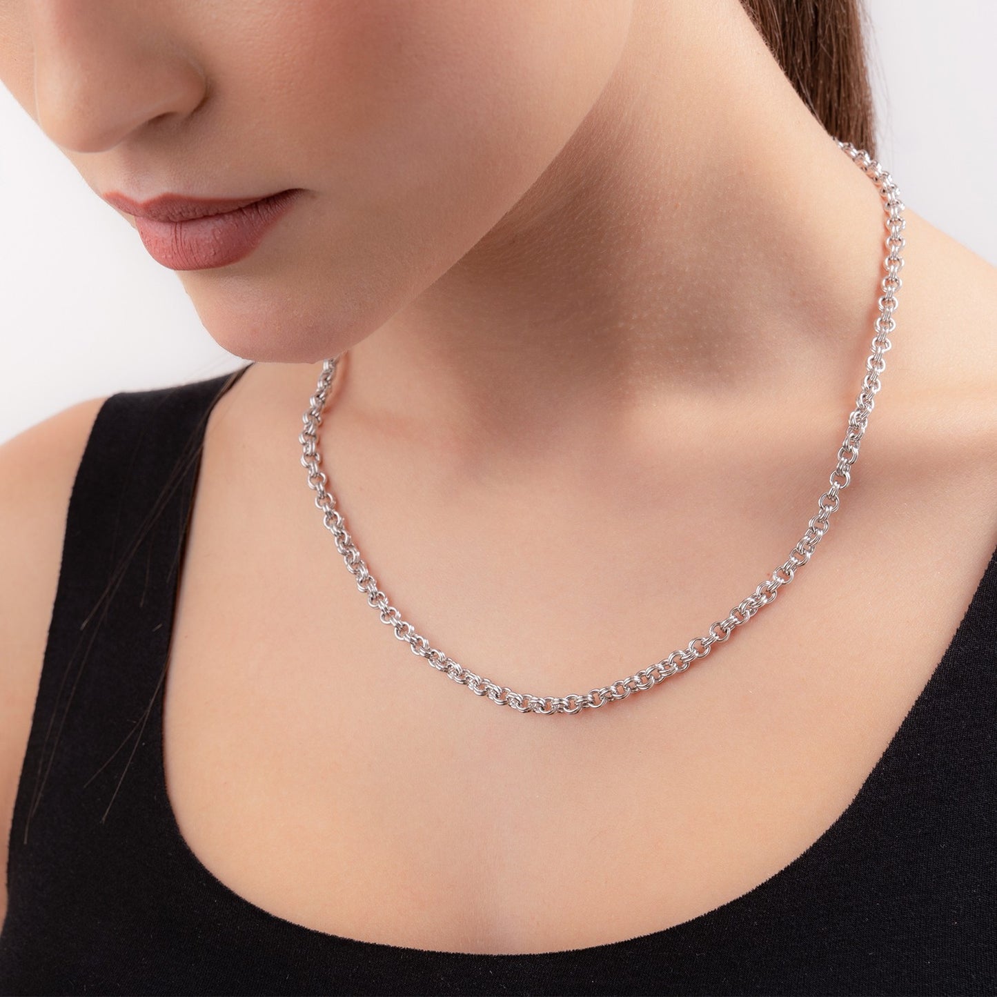 Collana Gerardo Sacco in Argento Maglia Doppio Anello Cm.44