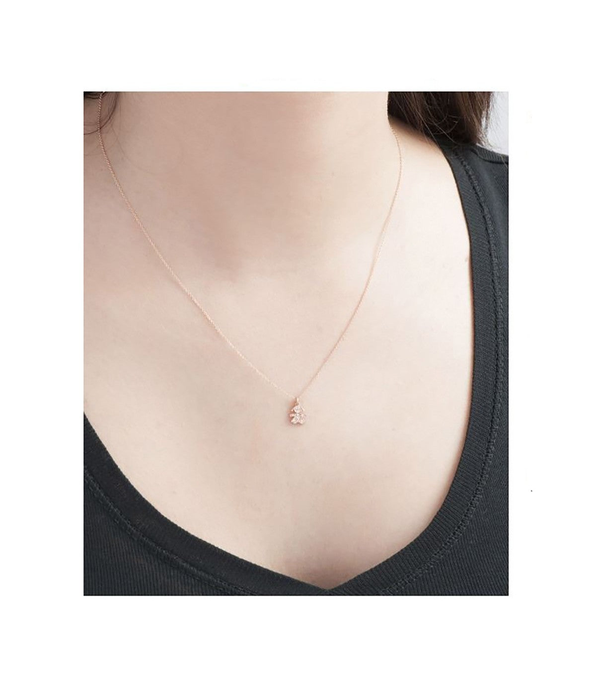 Collana Lebebé Le Briciole Oro Rosa 18 Kt Pendente Bimba Pavè Diamanti