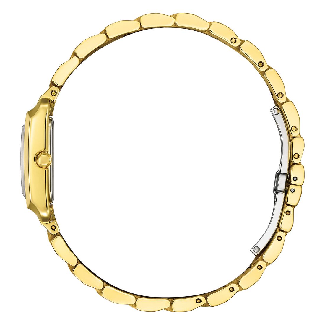 Orologio Citizen Square Eco-Drive Lady Quadrato 22 Mm Pvd Oro Braccialato Madreperla