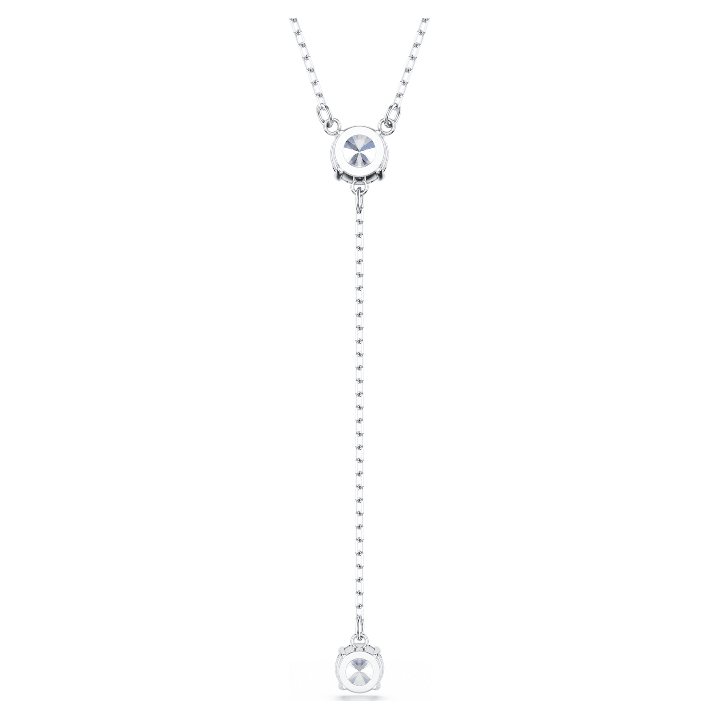 Collana a Y Swarovski Attract Taglio Round, Blu, Placcato rodio