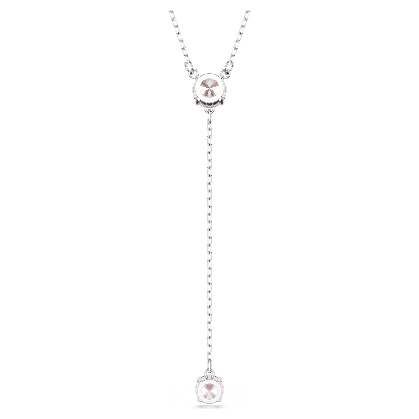 Collana a Y Swarovski Attract Taglio Round, Rosa, Placcato rodio