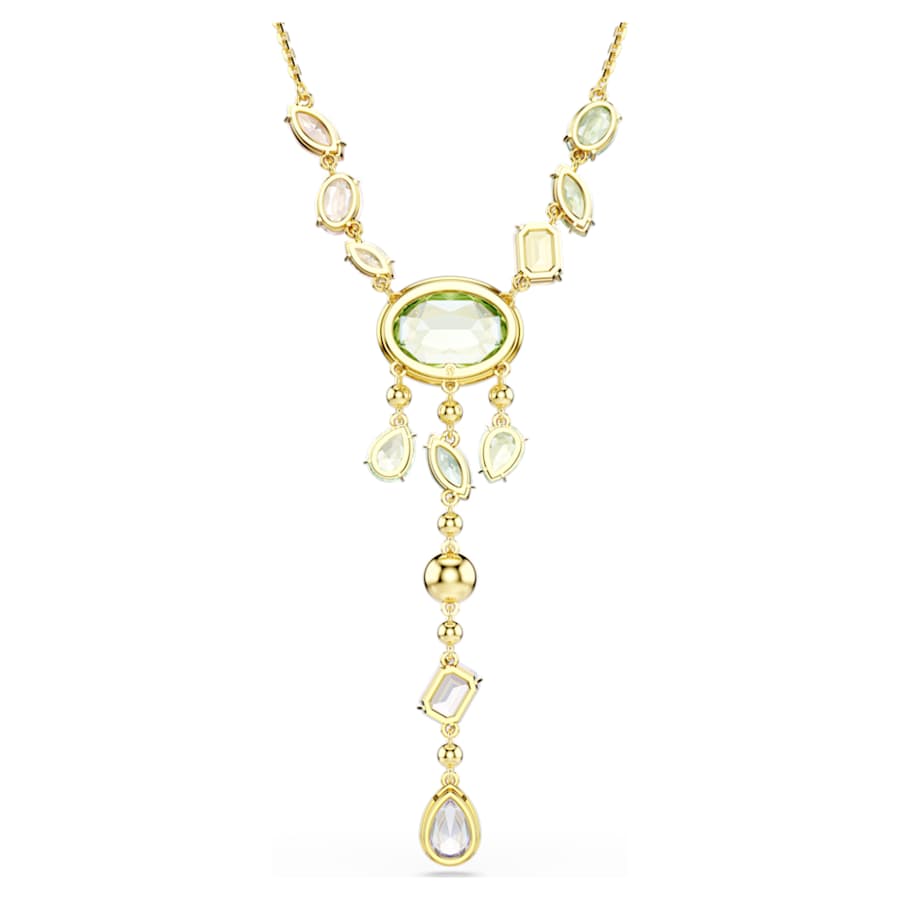 Collana Swarovski Gema Dangling Taglio misto, Multicolore, Placcato color oro