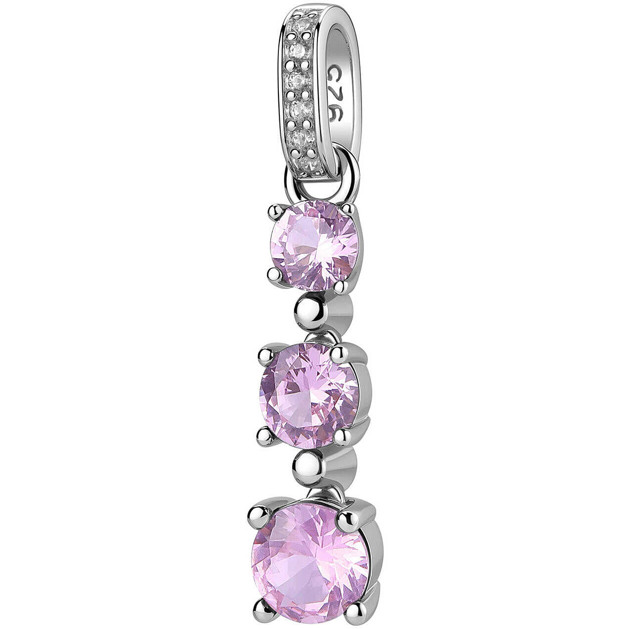 Ciondolo Brosway Fancy Argento Trilogy a Decrescere Cubic Zirconia Light Ruby