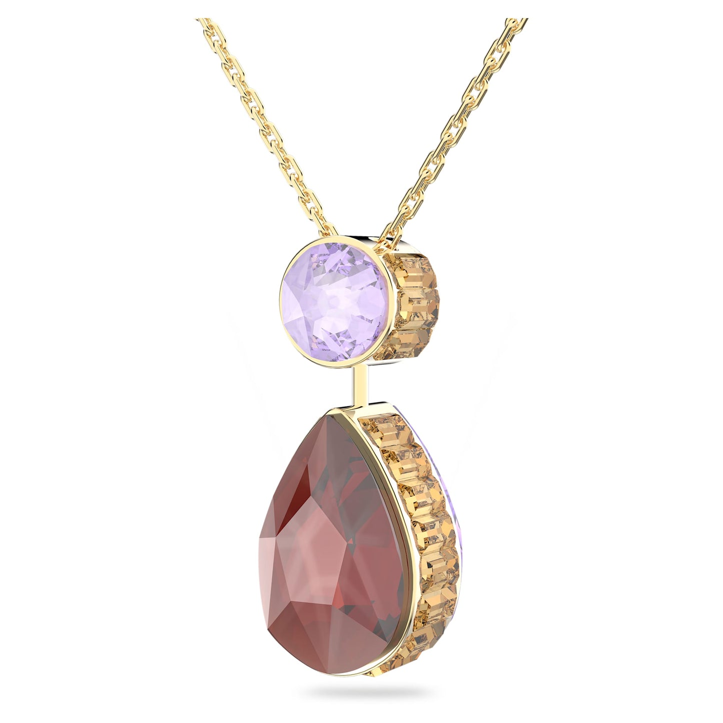 Collana Swarovski Chroma Taglio Drop, Piccola, Multicolore, Placcato color oro