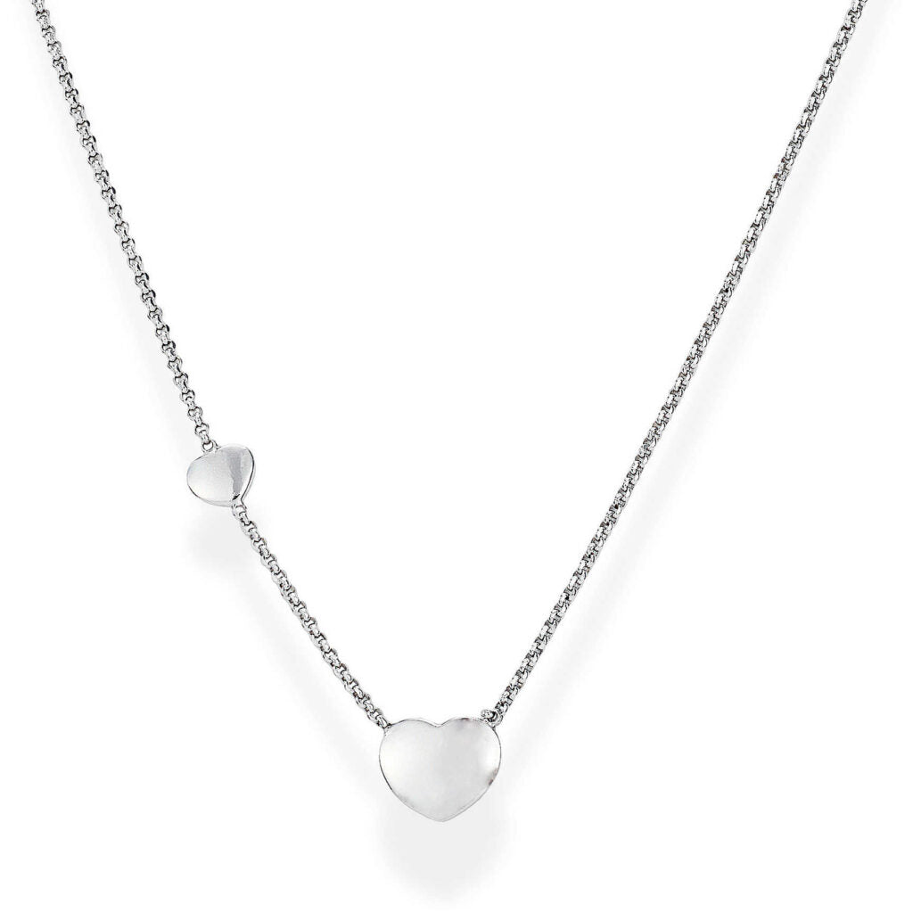 Collana Amen Argento Cuore Centrale e Laterale