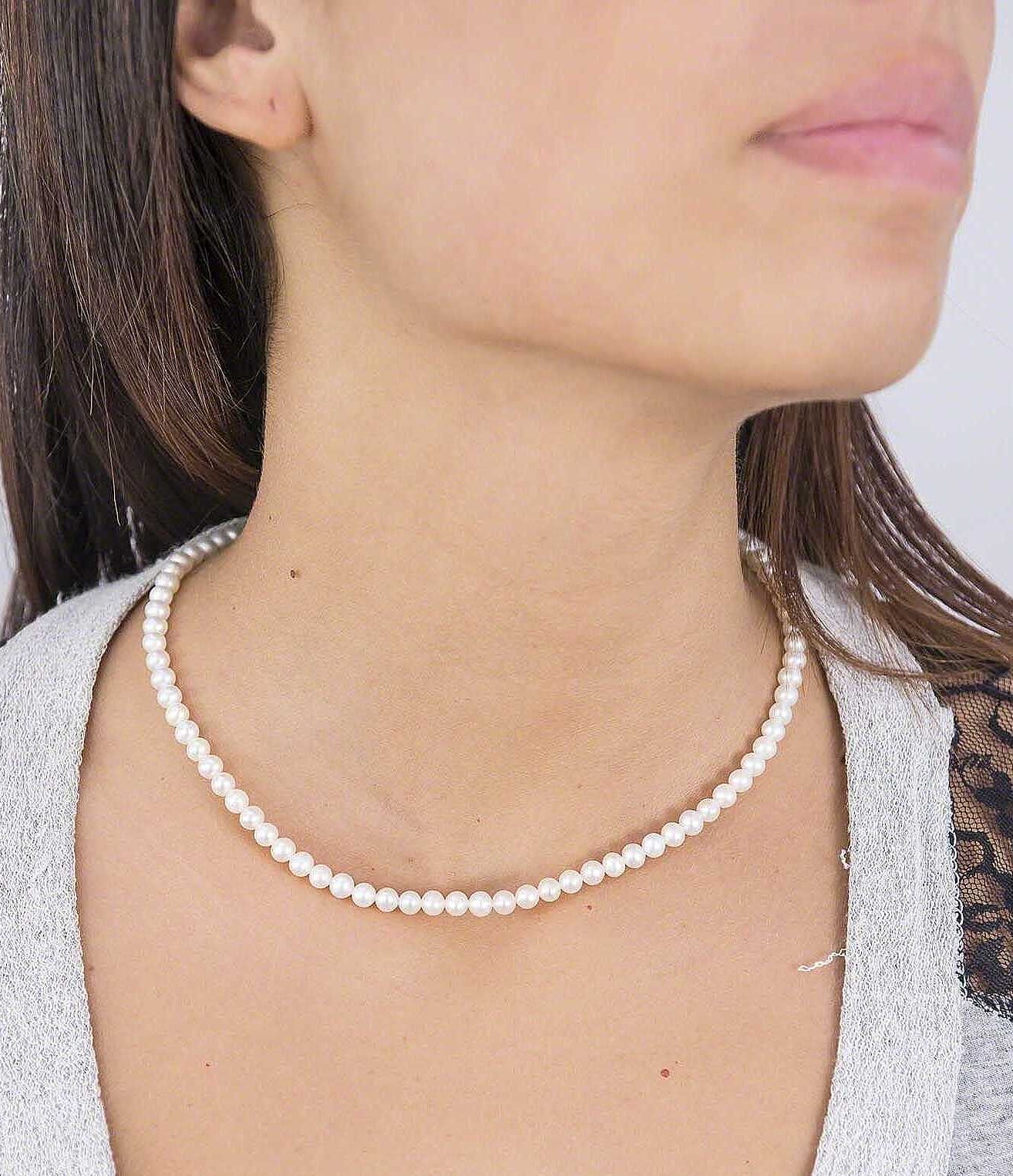 Collana Comete Easy Basic Filo Perle e Oro 18 Kt