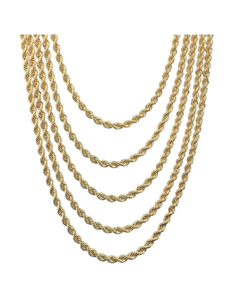 Collana Multifilo Etrusca Lega Golden Placcata Oro 18 Kt Graduata Maglia Corda