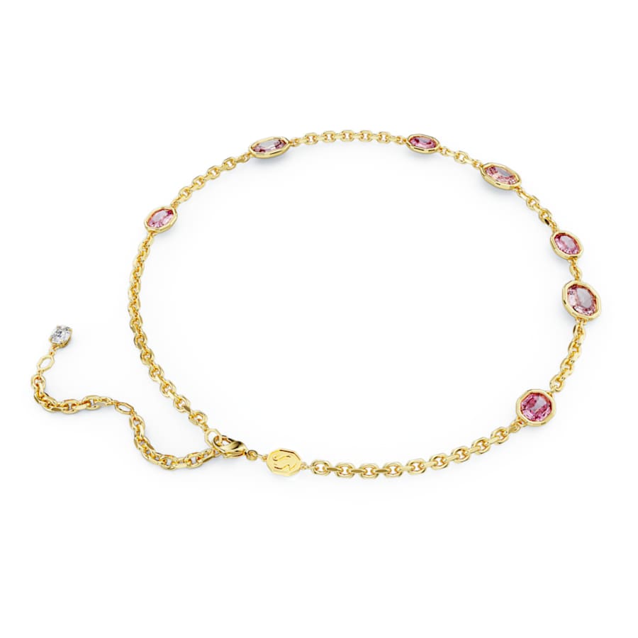 Collana Swarovski Imber Taglio ottagonale, Rosa, Placcato color oro