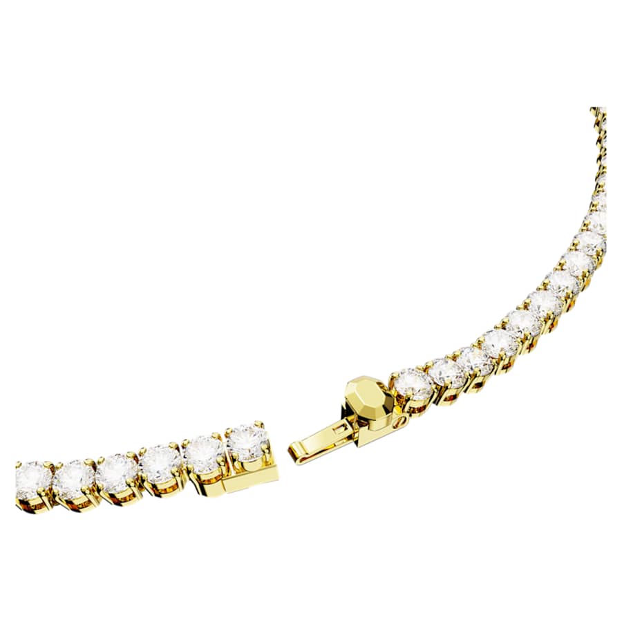 Collana Swarovski Re Matrix Tennis Taglio Round, Bianca, Placcato color oro - Misura M