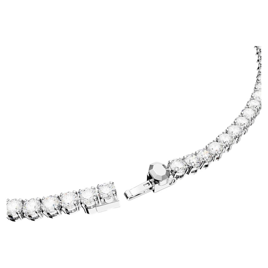 Collana Swarovski Re Matrix Tennis Taglio Round, Bianca, Placcato rodio - Misura M