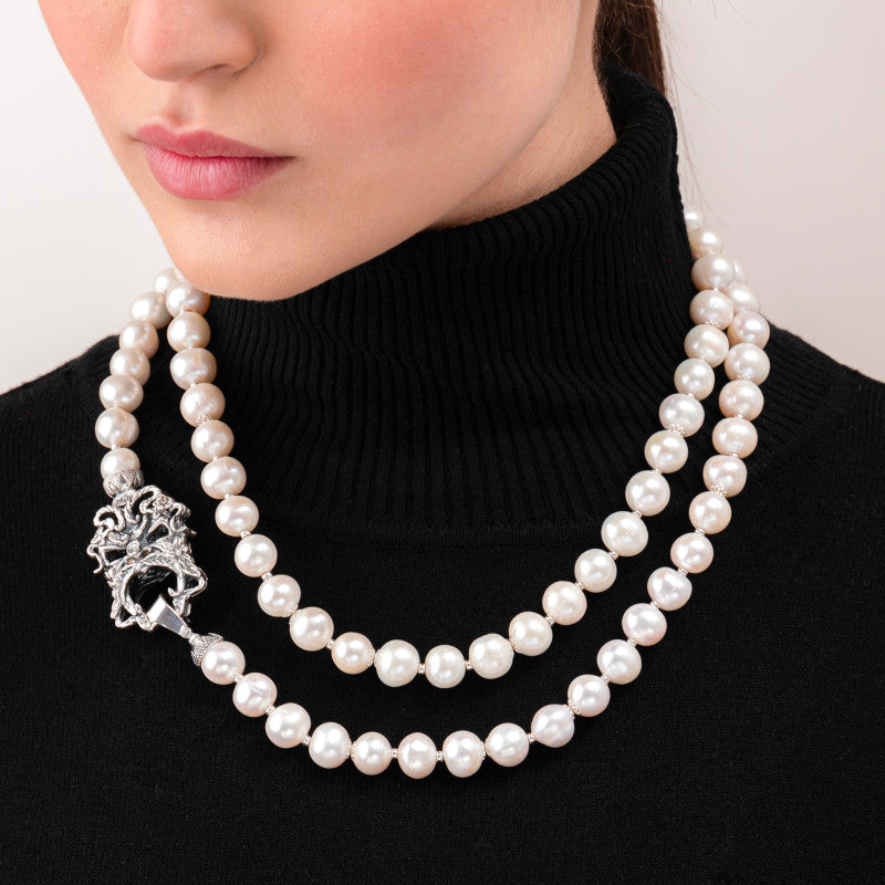 Collana Chanel Gerardo Sacco Perle Maschera Apotropaica