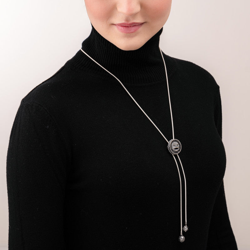 Collana Saliscendi Gerardo Sacco Maschere in Argento Arcimboldo, Rosso