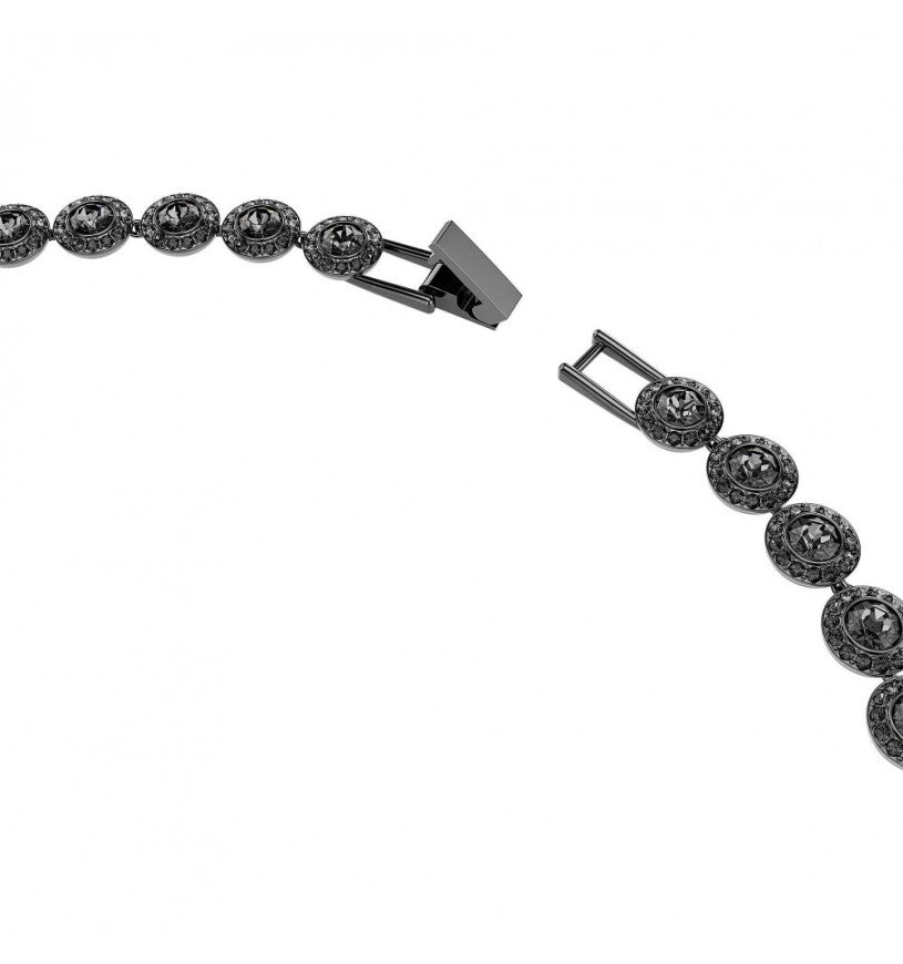 Collana Tennis Swarovski Una Angelic Taglio round, Nero, Placcato rutenio