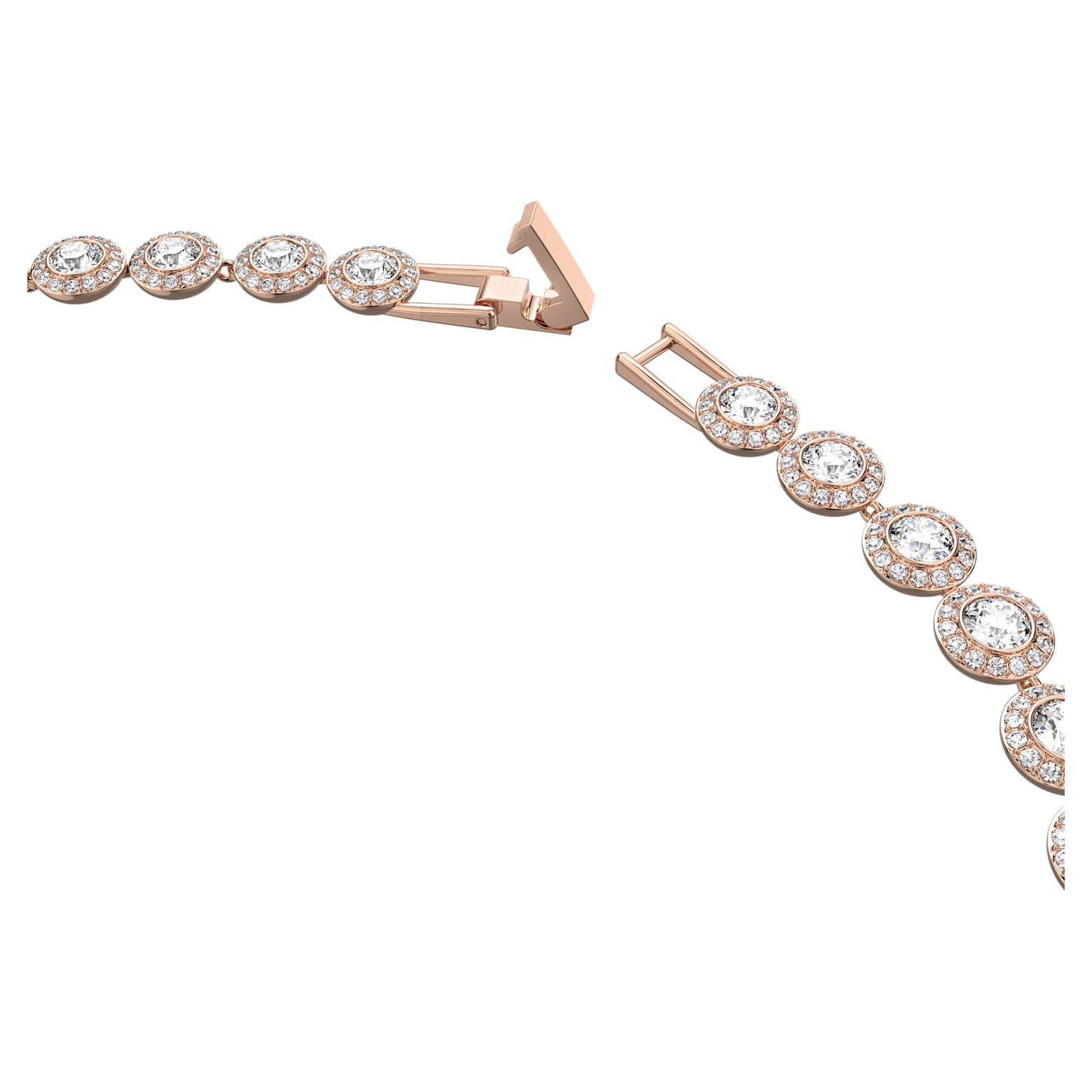 Collana Tennis Swarovski Una Angelic Taglio Round, Media, Bianca, Placcato color oro rosa