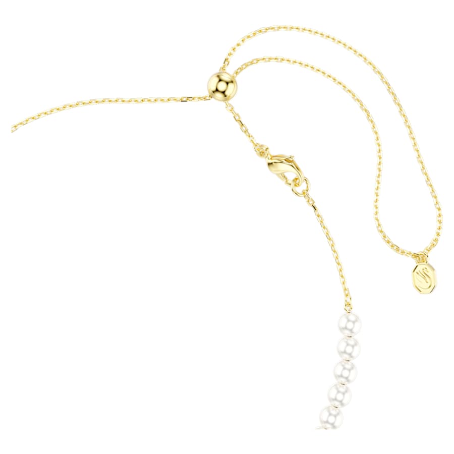 Collana Swarovski Idyllia Girocollo Bee Crystal Pearl, Taglio misto, Ape, Bianco, Placcato color oro
