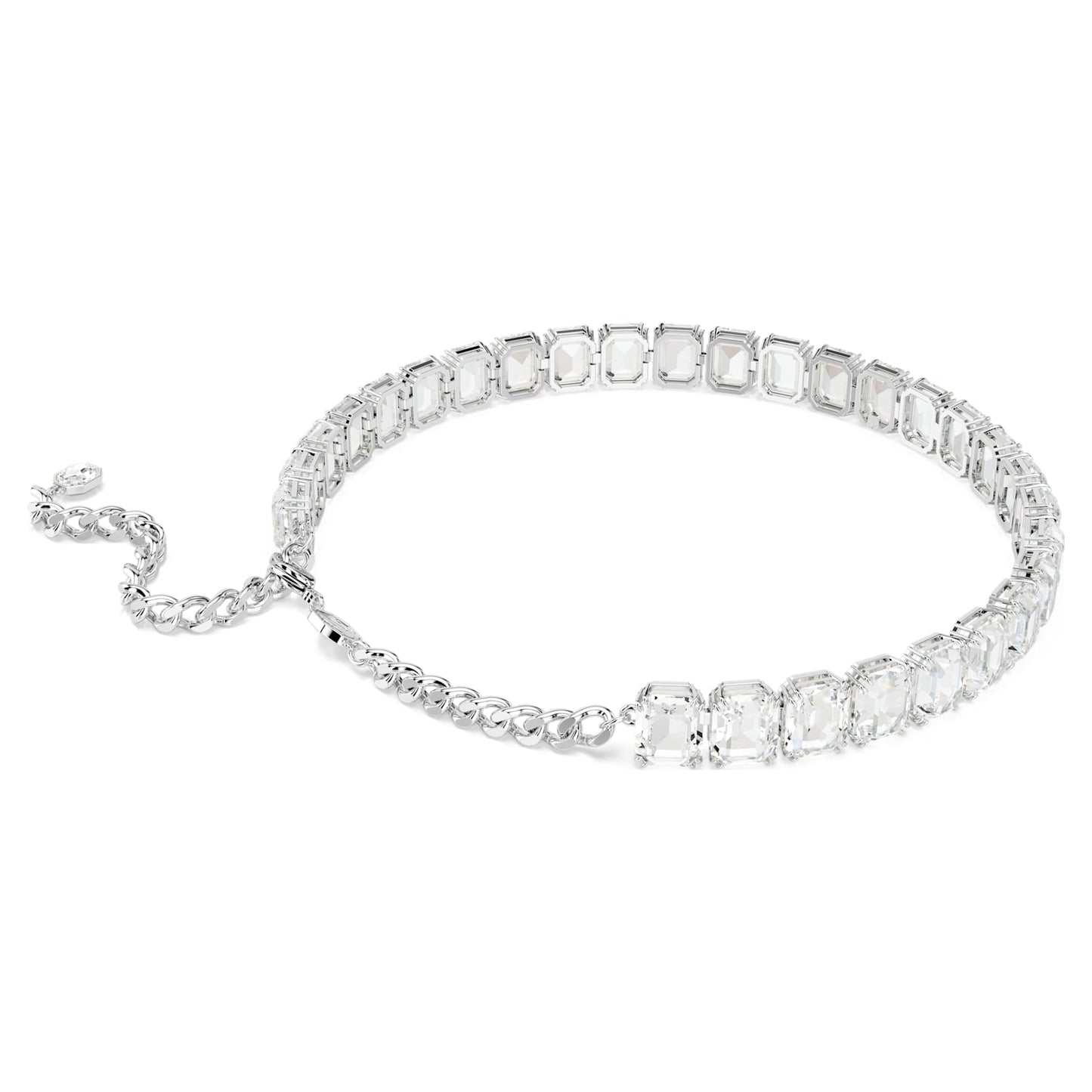 Collana Swarovski Girocollo Millenia Taglio ottagonale, Bianco, Placcato rodio