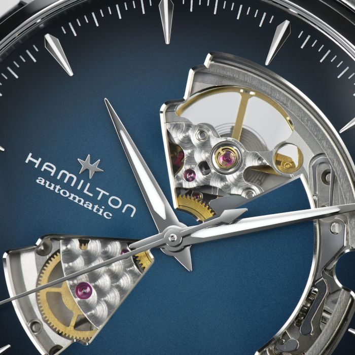 Orologio Hamilton Jazzmaster Open Heart Auto 40 mm Blu Sfumato Scheletrato