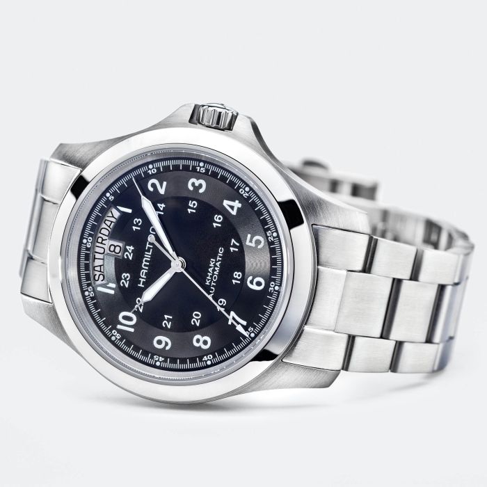 Orologio Hamilton Khaki King Automatico 40 mm Acciaio Braccialato Nero