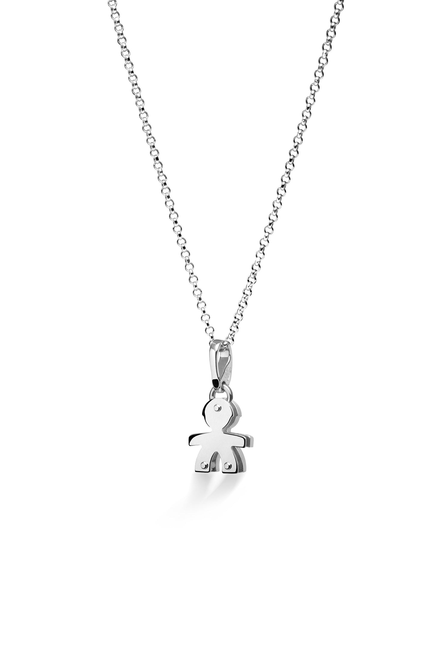 Collana Lebebé I Preziosi Pavè Micro-Setting Oro Bianco Pendente Bimbo Brillanti
