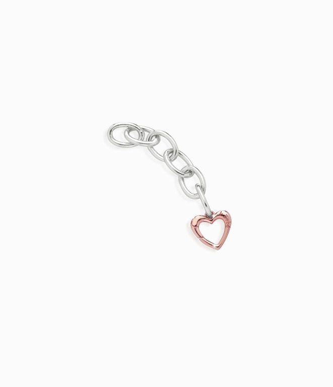 Bracciale Lebebé Lockyourlove Inserto Per Componibile 6 Maglie Ovali Argento Cuore Oro Rosa