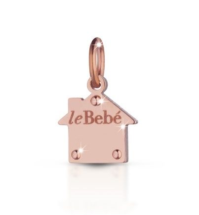 Ciondolo Lebebé Lockyourlove Casa Oro Rosa 9 Kt e Argento Cordino Giallo