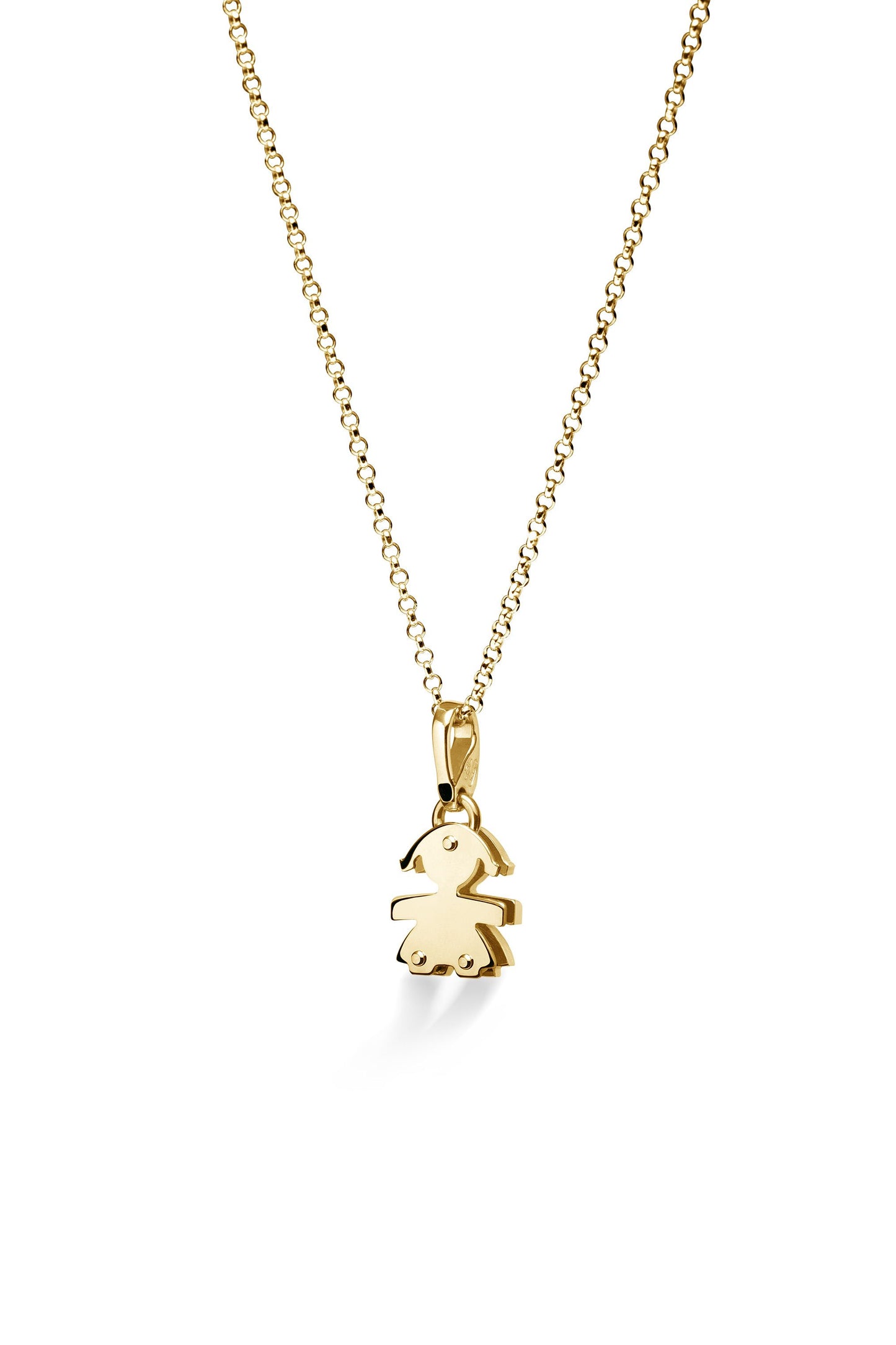 Collana Lebebé I Pavè Micro-Setting Oro Giallo Pendente Bimba Brillanti