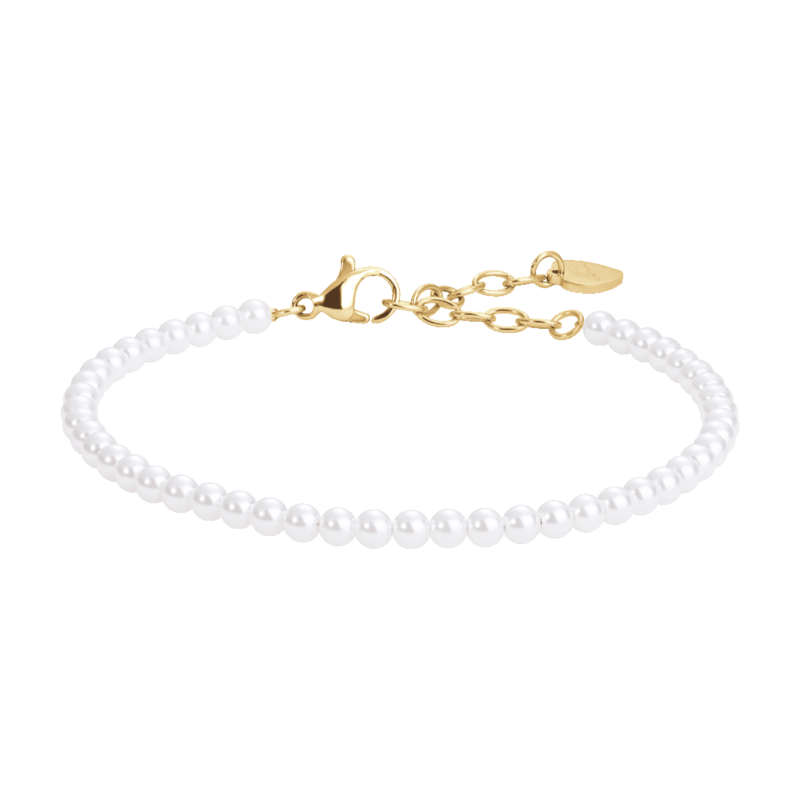 Bracciale Luca Barra Pvd Oro Perle Sintetiche