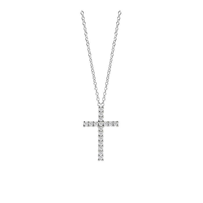 Collana Salvini Virginia Pendente Croce Oro Bianco e Diamanti