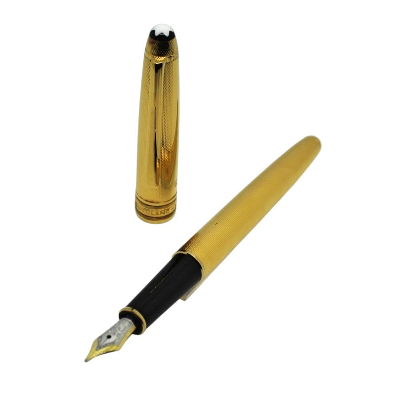 Penne Stilografiche Montblanc Meisterstuck Solitaire Puntinata Argento Dorato