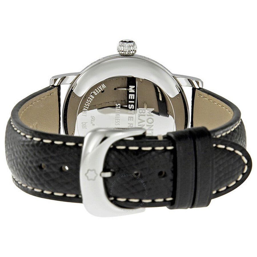 Orologio Montblanc Star 4810 Steel Acciaio Pelle Nera Quadrante Silver