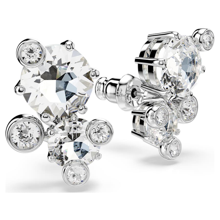 Orecchini Swarovski Constella Taglio Round, Bianchi, Placcato rodio
