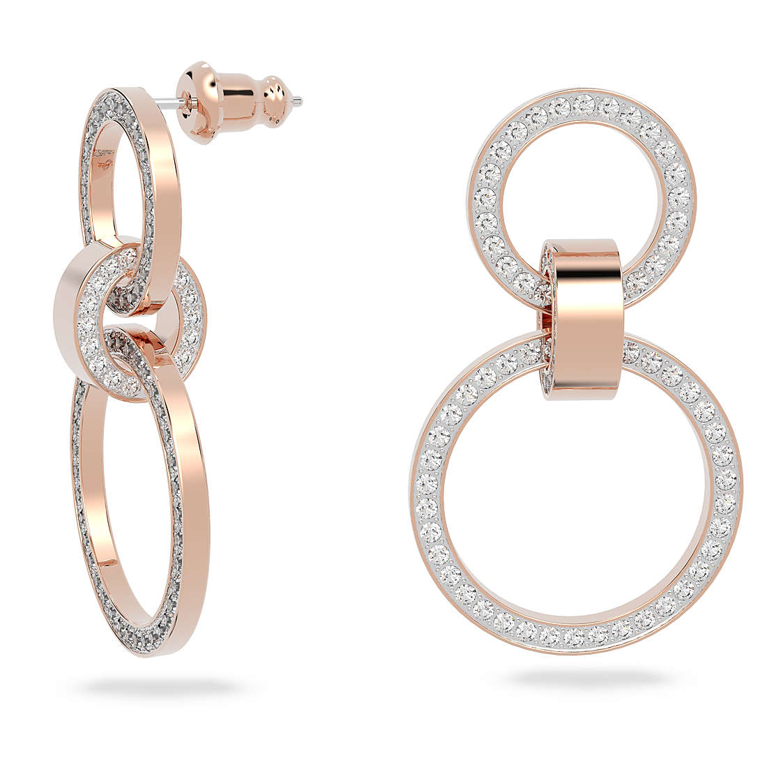 Orecchini Pendenti Swarovski Dextera A Lobo Pvd Oro Rosa
