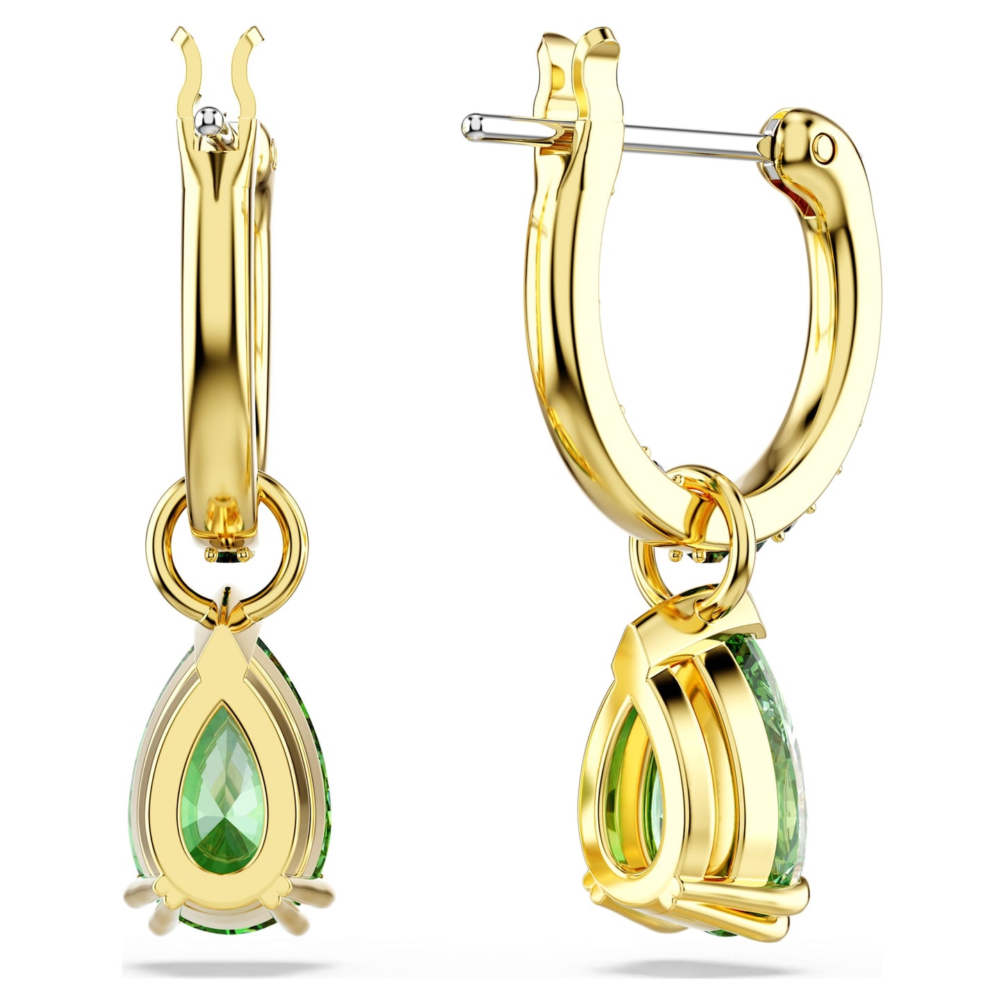 Orecchini Pendenti Swarovski Attract Taglio Pear, Verdi, Placcato color oro