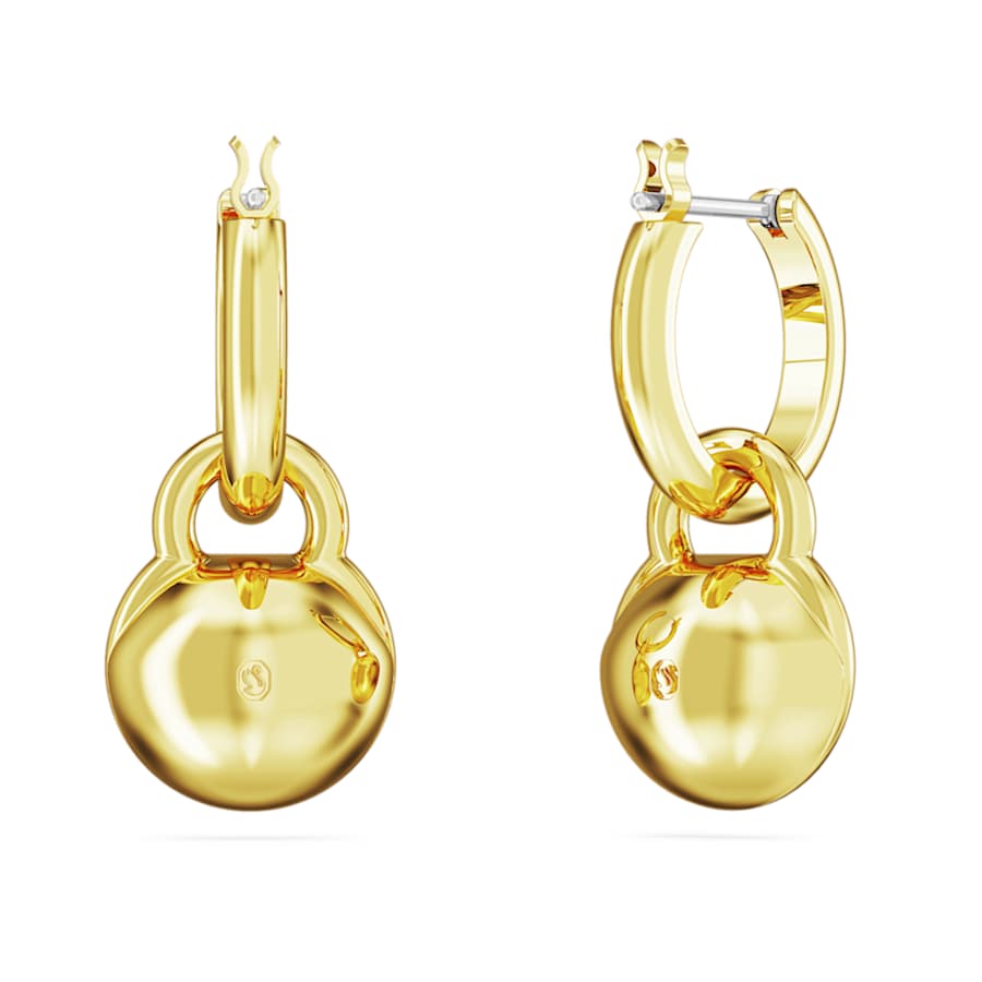 Orecchini Pendenti Swarovski Dextera Taglio Round, Bianchi, Placcato color oro