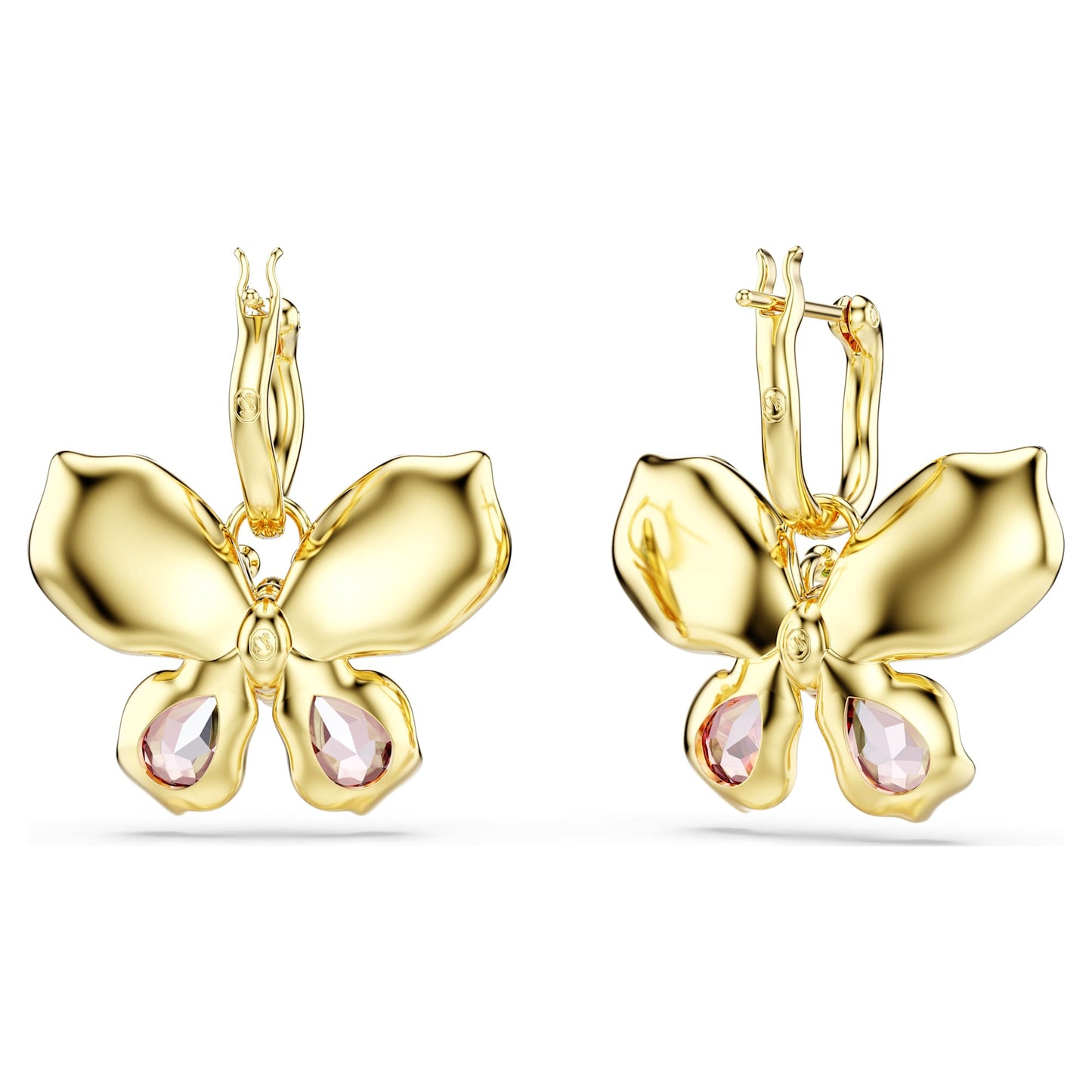 Orecchini Pendenti Swarovski Idyllia Taglio misto, Pavé, Farfalla, Multicolore, Placcato color oro