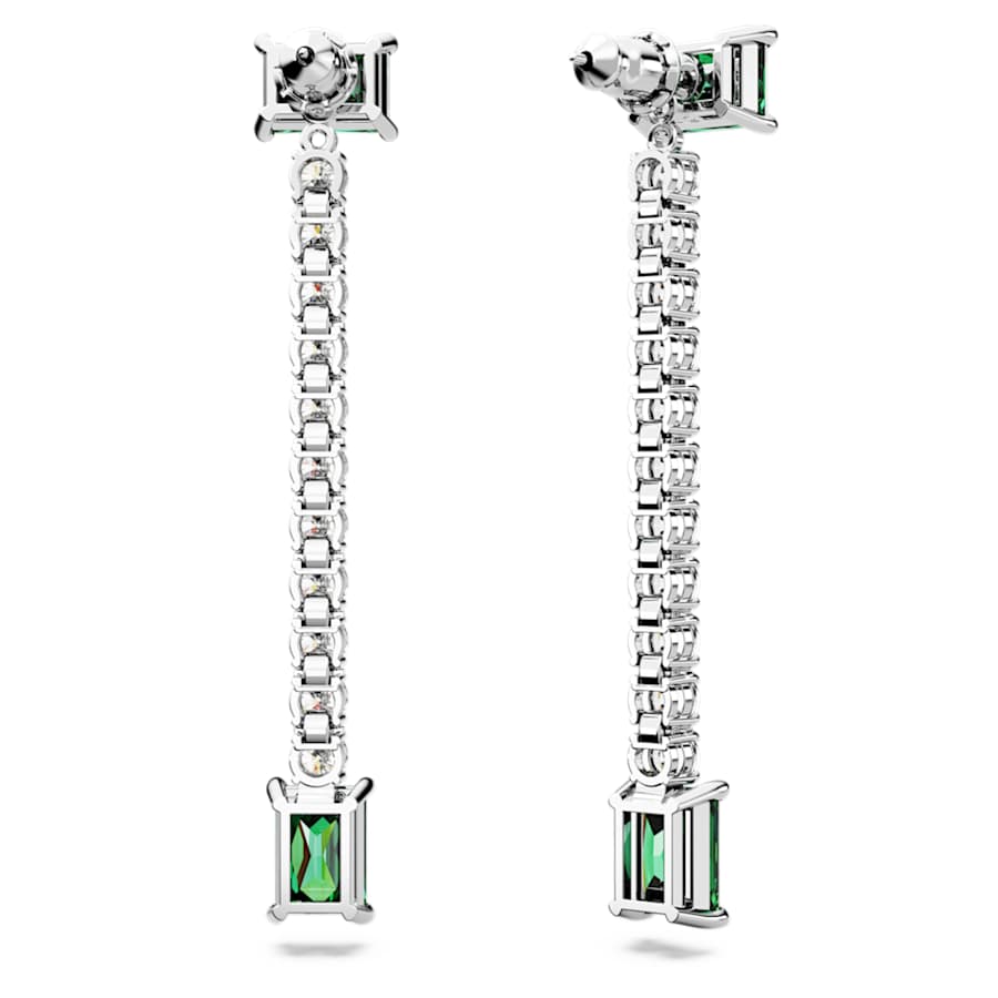 Orecchini Pendenti Swarovski Matrix Taglio misto, Verdi, Placcato rodio