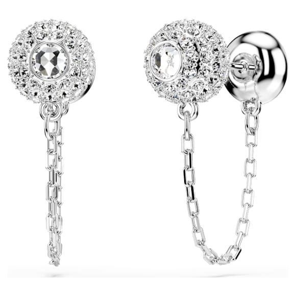 Orecchini Pendenti Swarovski Una Angelic Taglio Round, Bianchi, Placcato rodio